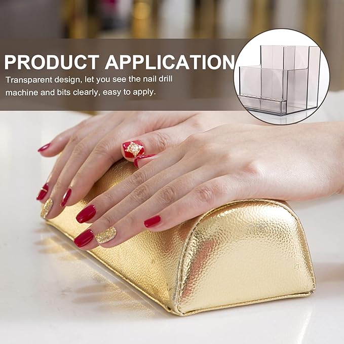Uonlytech 1pc Manicure Tool Box Polisher Organizer Nail Art Display Rack for Home Salon Use Lightweight Stable Design for Easy Storage and Access to Nail Drill Bits