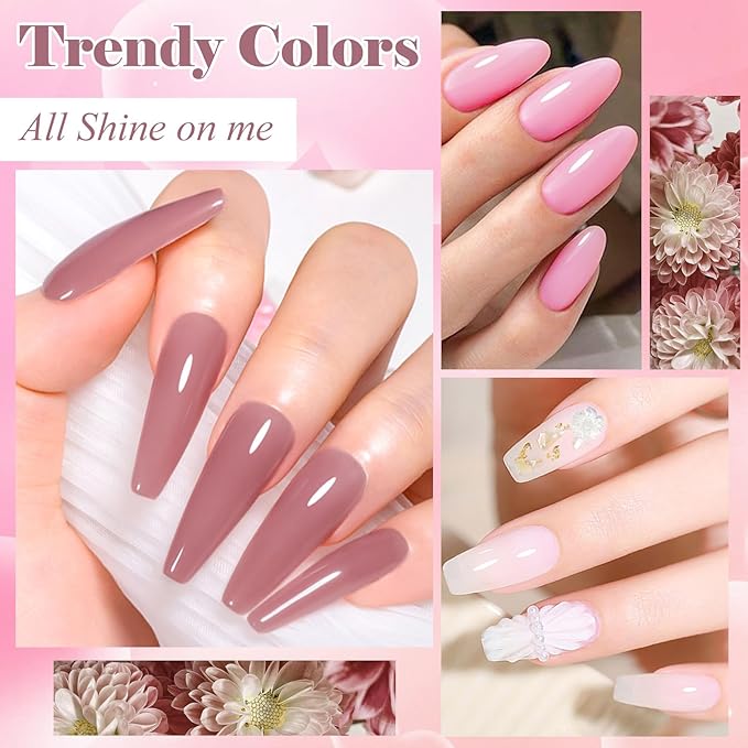 MEET ACROSS Solid Builder Nail Gel Solid Builder Gel for Nails White Pink Dirty Pink Non-Stick Hand Sculpture Hard Art Gift 7Pcs