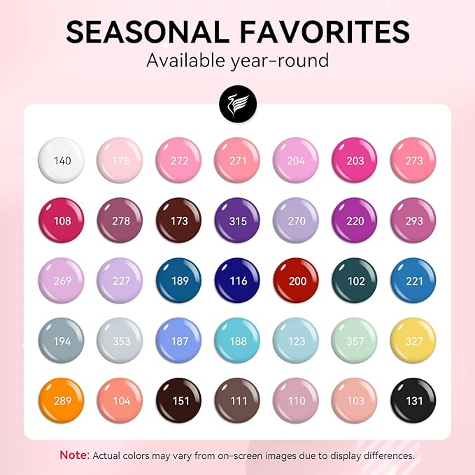 PHOENIXY 51 PCS Gel Nail Polish Kit with U V Light, 35 Colors Gel Polish with 5 Pcs Base Top Coat Manicure Starter Nail Polish Set Gifts for Women ST9012