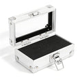Nail Drill Bits Holder, Aluminum Alloy and Acrylic Organizer with Transparent Flip Cover and Lock Design for Secure Storage of Multiple Drill Bits