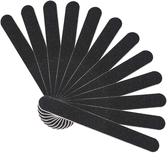 12Pcs Coarse Nail File Set Professional, Emery Boards for Nails 100/180 Grit, Heavy Duty Nail Files for Acrylic/Gel/Natural Nails, Large Nail Filer for Home and Salon Use