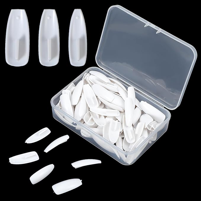 100 Pcs Nail Practice Nail Hand Practice Replacement Refill Nails Tips for Refill Acrylic Nails Practices for Art Manicure Supply for DIY Art Salon Tool White