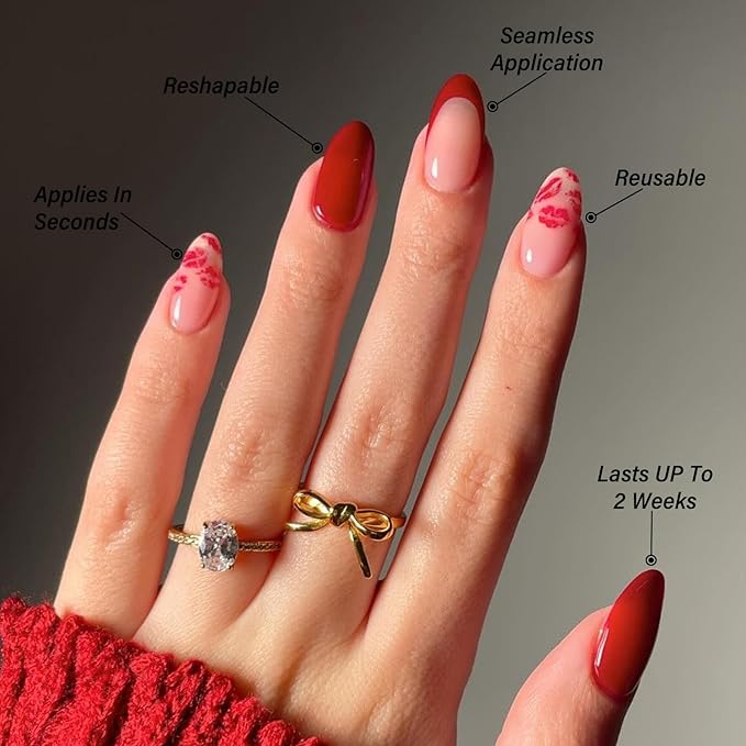LoveOurHome 576pc Medium Press on Nails Almond Fake Nails Full Cover Acrylic Nails Press ons Nail Short Stiletto Glue on Nail Artificial Fingernail Almond Nail Tips 24 Colors for Women Girls Kids
