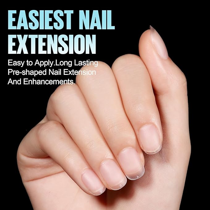 TOMICCA Extra Short Round Nail Tips, Double Sided Matte Gel Full Cover Nail Tips No Filed, Acrylic Fake False Nail Tips for DIY Press On Nails 360PCS 15 Sizes