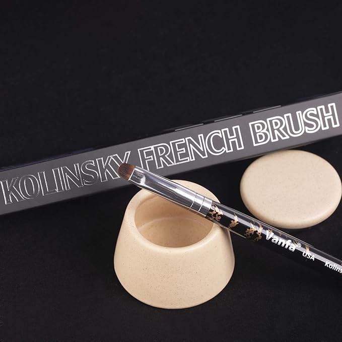 Vanfa French Brush for Nails, Gel Nail Brush, Clean up brush, Nail Art Brush With Kolinsky Hair (V08 - Pack of 1)