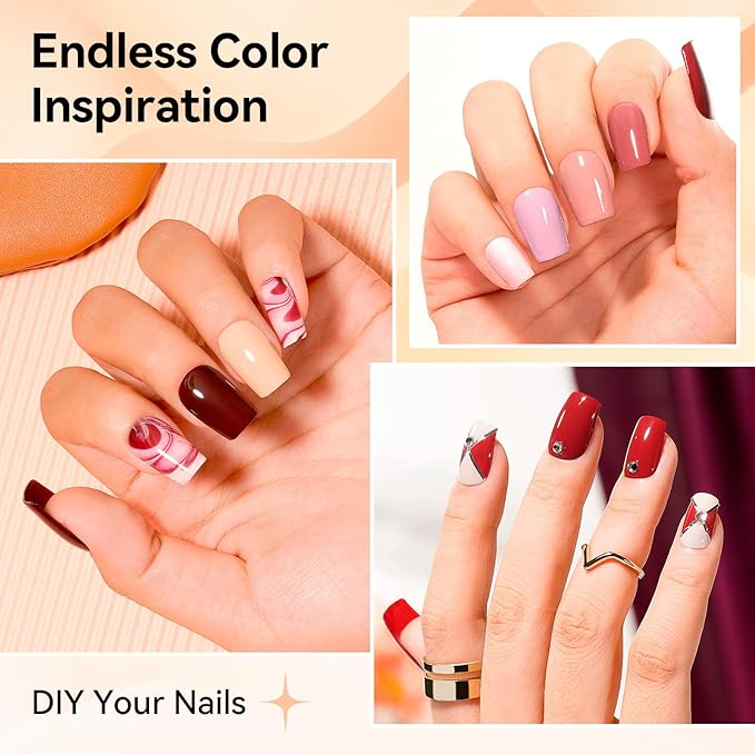 Nude Gray Nail Polish Set Neutral 16 Colors with Base Top Coat Remover Pads, Nude Brown Burgundy Dusty Rose Fast Dry Fingernail Polish Set, Non-Gel, Rich in Castor Oil Nail Art Kit