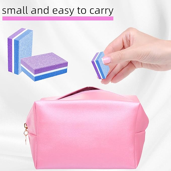 50 Pcs Sponge Nail Buffers,100/180 Grit Mini Nail Files,Mini Buffer Block Nail File for Acrylic & Natural Nails,Double-Sided Buffing Blocks for Manicure & Pedicure,Salon & Home Use(Purpel-Blue)