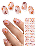 Semi Cured Gel Nail Strips (Fall Maple Leaf), Autumn Brown, 20 Pcs Gel Nail Wraps, Stickers, UV Light Required, Salon Quality, Long Lasting
