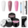 MEET ACROSS Solid Builder Nail Gel Solid Builder Gel for Nails White Pink Dirty Pink Non-Stick Hand Sculpture Hard Art Gift 7Pcs