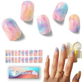 Semi Cured Gel Nail Strips, 20 pcs Nail Wraps, Glaze Stickers, Salon Quality French Manicure, Full Decal Gel Polish Strips, Long Lasting SCG, Easy on, UV Required (Starburst)