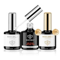 modelones Gel Nail Polish Kit - Long Lasting Glossy Top Coat & Base Coat with Nail Glue - Non-Toxic, Vegan, Formalde Free - 0.5 Fl Oz (Pack of 1) - 15 ml