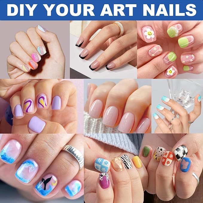 BlueZOO Soft Gel Nail Tips Extra Short Square Nails, 600Pcs Full Cover Half Matte Acrylic Nail Tips Clear Press On Nails for Extension Nail Manicure Home DIY Salon Fake Nails, 12 Sizes
