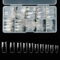 French Acrylic False Nail Tips, 500PCS Fake Nail Shape Artificial False Nails Tips 10 Sizes with Case for Nail Art Salons (Clear)