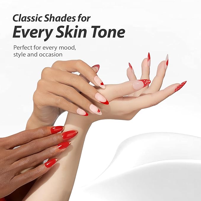 Makartt Ultra Pigmented One-Coat Red Gel Nail Polish 15ml One N'Done Gel Polish Soak Off High-Gloss Ceramic Shine, Salon-Grade UV Nail Art Manicure DIY Salon Home