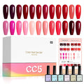 CANNI 30Pcs Red Gel Nail Polish Set - 9ML Fire, Burgundy, Rose, Pink, Glitter Dark Red Gel Kit, Soak Off UV LED Nail Polish Set for DIY Manicure, Home & Salon Use