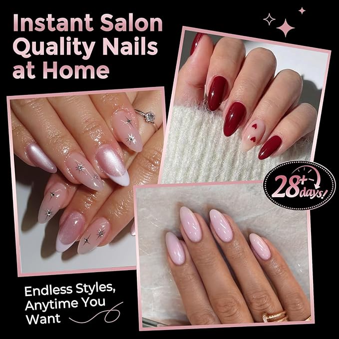 Medium Almond Nail Tips, 240pcs Soft Gel Pre-Filed Acrylic Almond Fake Nails, Half Matte Full Cover Clear Press on Flase Nail Tips for Nail Extension Home DIY 12 Sizes Gelly Tips