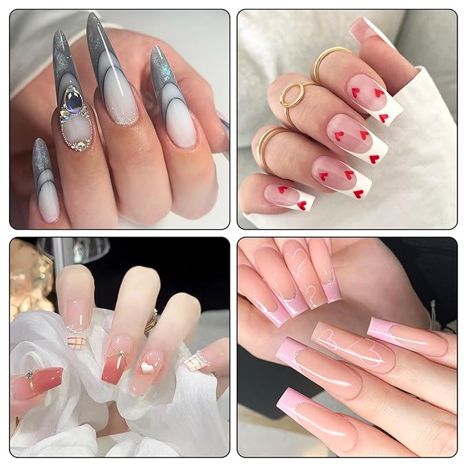 G2PLUS Nail Forms for Gel Builder, 500PCS Nail Extension Forms, Rose Nail Forms for Acrylic Nails, Reusable Nail Tip Guide Stickers for DIY and Home Use Salon Supplies