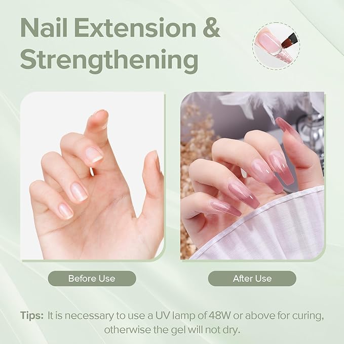 CANNI Builder Gel for Nails – 1 Fl Oz Dusty Rose Purple Hard Gel for Nail Extension & Strengthening, Jelly gel Polish for DIY Nail Art