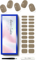 Semi Cured Gel Nail Strips - UV Light Gel Nail Stickers - 20 Long Lasting Salon Quality Wraps (Mocha Grey)