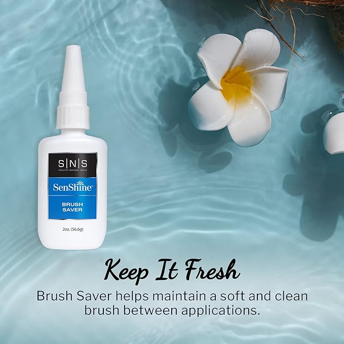 SNS Nail Polish Remover for Nail Dip Powder, SenShine Brush Saver Refill - Maintains Soft & Clean Brushes Between Applications-Travel Size Gel Nail Polish Remover for Hardened Brush Bristles - 2 FL OZ