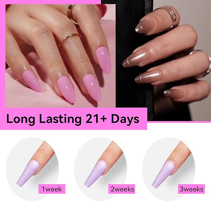 JODSONE 2Pcs 16.5ml Nail Glue Gel Clear and Long-Lasting U V Lamp Cured for Attaching False Nails Repairing Broken Nails and Securing Decorations