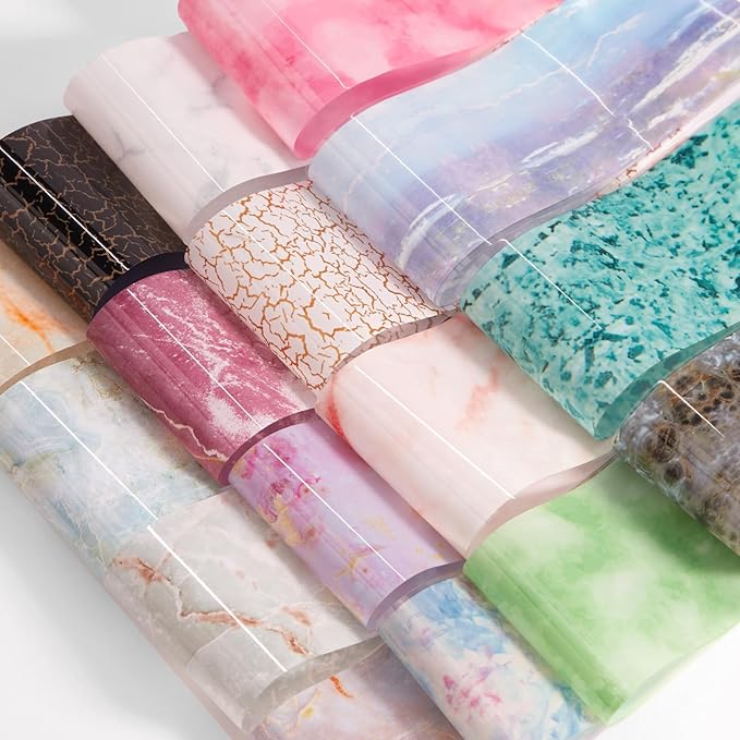DANNEASY 300 Sheets Holographic Nail Foils Film, Iridescent Nail Art Transfer Foil Stickers Marble Leopard Print Foil Paper Sheets Starry Sky Star Design Sticker for Nails Decoration Supplies