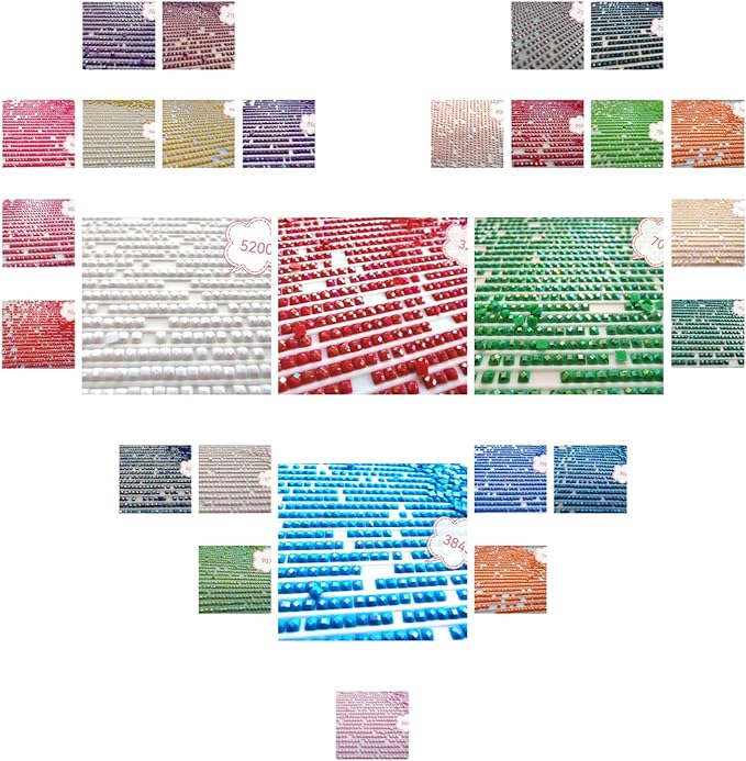 40000PCS AB Beads for Diamond Painting, Diamond Painting Accessories, 20 Colors Square Drills Rhinestones for Crafts, Bead Art or Nails Art, 2.5MM