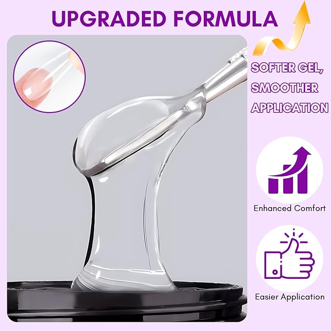 Makartt Solid Gel Adhesive for Press-On Tips – Extra Strong Nail Bonding Kit with Remover & Vitamin E Formula, Includes 5 Wooden Sticks for Easy Removal