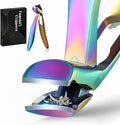 FERYES Angled Head Long Handled Toenail Clipper for Seniors - Large Wide Jaw Nail Clipper with Catcher for Thick Nails - Easier Trimming, Ergonomic Design (Rainbow