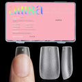 AILLSA Short Square Nail Tips 450PCS Acrylic gel Full Cover Nail Tips Matte Acrylic Upgraded No Need Files Press on Fake Nails Tips for False Nails Tips Extension Home DIY Nail Salon 15 Sizes