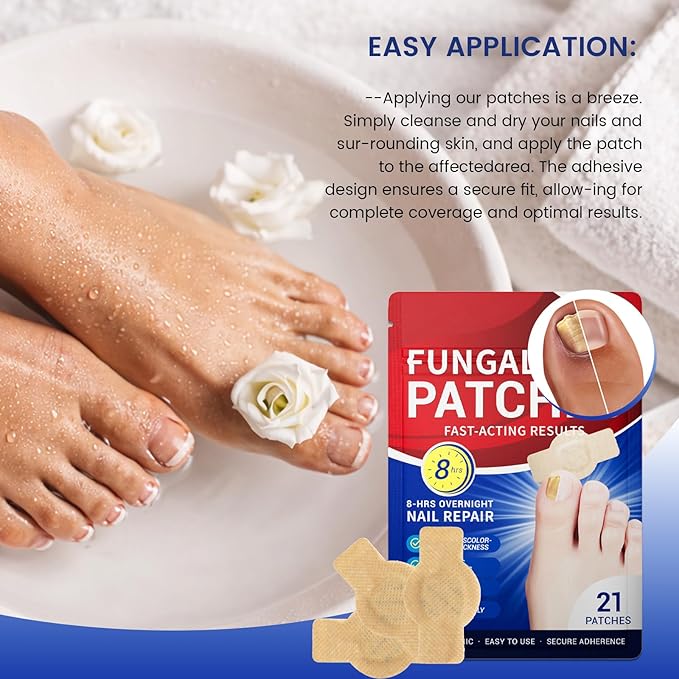 Toenail Fungus Treatment Extra Strength - 42 Pcs Fungal Nail Patches, 8-Hour Firm Adhesion, Nail Repair for Damaged Nails, Overnight Renewal for Men & Women (2 Count (Pack of 21))