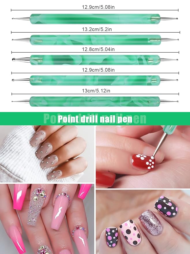 TOROKOM 19Pcs Nail Art Brushes Kolinsky Acrylic Brushes for Nails incl Gel Polish Nail Art Tools, Nail Design Brushes,Double Ended Dotting Tools for Acrylic Application Manicure,with Nail Dust Brush