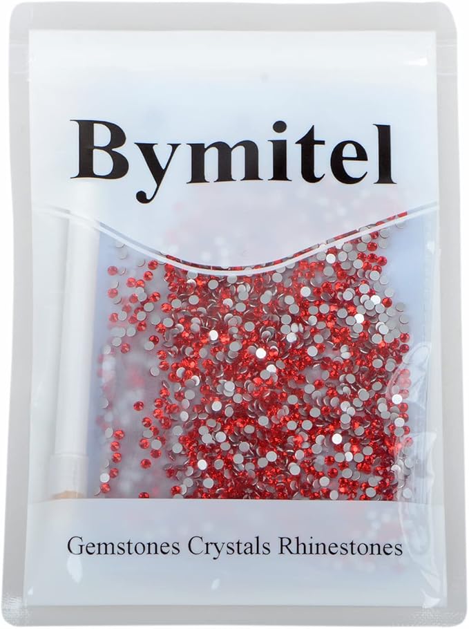 2880PCS Art Nail Rhinestones Non Hotfix Glue Fix Round Crystals Glass Flatback for DIY Jewelry Making with one Picking Pen (ss8 2880pcs, Siam)