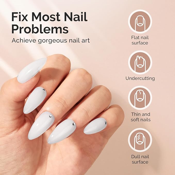MelodySusie Hema Free Milky White Builder Nail Gel for Nails Thickening, 0.5 Fl Oz, Soak Off UV Extension Gel, Nail Art Design Salon DIY Manicure at Home for Women H1021