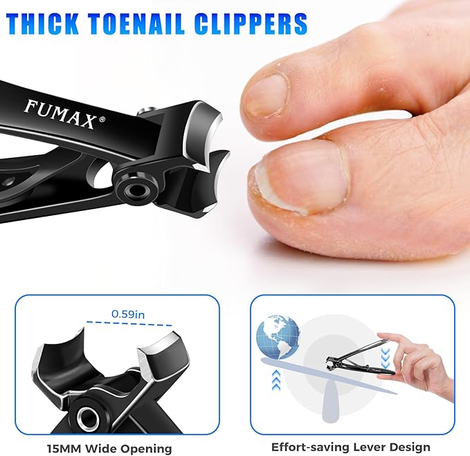 Toenail Clippers for Seniors for Thick Toenails with Wide Opening, Heavy Duty Angled Nail Clippers for Men with Long Handle, Large Fingernail Clippers with Catcher Gifts for Men Women Adults