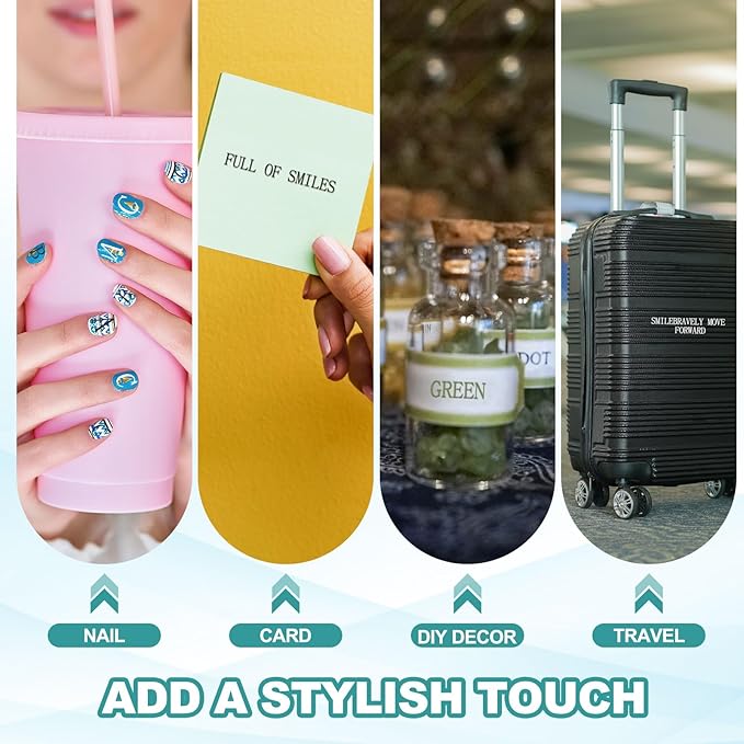 PATIKIL Letter Nail Stickers, 8 Sheet 3D Self-Adhesive English Letter Nail Decal Small Alphabet Art Sticker Metallic Fluorescence Design Manicure for Women DIY Decor, Rose Gold