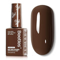 Beetles Dark Brown Gel Polish Winter, 1 PC 8ML Hame Free Mocha Coffee Brown Color Polish Nail Gel Colorful Bottle Coffee o'Clock Soak Off UV Nail Art Manicure Gift for Women
