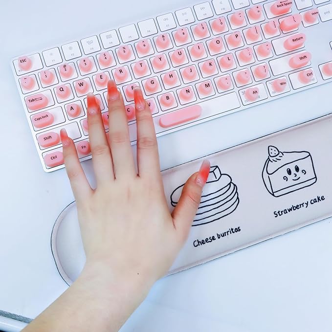 Raised Keyboard Stickers for Long Nails with Letters - Heart-Shaped Antistatic Silicone Protective Cover with Tweezers, Wet Wipes, Dry Towel & Jelly Glue, Ideal for Typing, Gaming & Nail Art (70 Pcs)