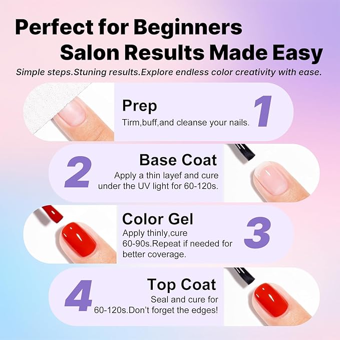 JR Jelly Gel Nail Polish Set, 16ml Full Size Bottle 6 Colors Jelly Yellow Blue Green Silver 9D Cateye Nail Gel Polish Gift Soak Off Led Nail Art Kit Salon DIY Colorful Bottle D