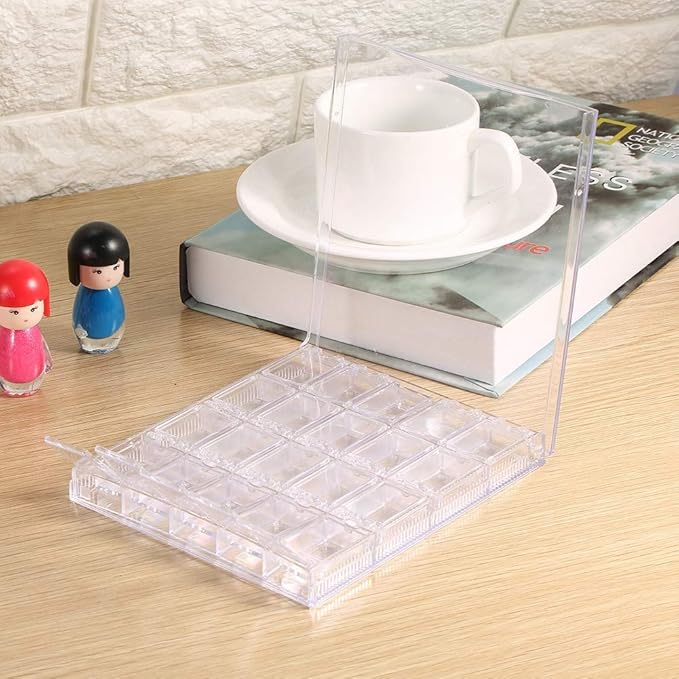 20 Grids Transparent Rhinestone Box Detachable Nail Art Box Acrylic Nail Art Decorations Storage Box Container Case for Storing Nail Art Decorations Rhinestone Beads Non-toxic Harmless