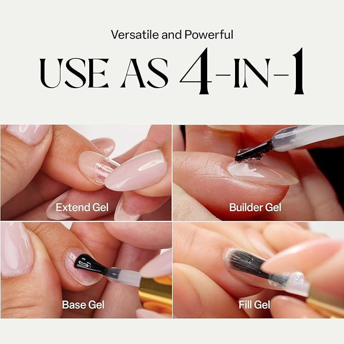 Apres Nail Extend Gel Gold Bottle | 15mL | Premium Quality | Soft Gel, Gel-X Tips Adhesive, Easy Application, Easy Removal, Soak Off, Applicator Included