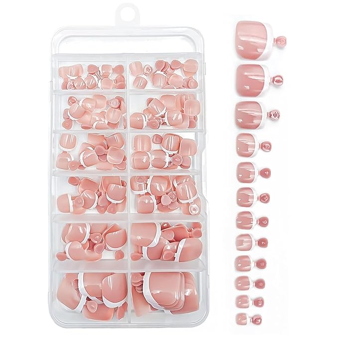 120Pcs French Tip Press on Nails Short Square Fake Nails Chrome Mirror Acrylic Nails Glossy Nature Artificial False Nails Nude Glue on Nails for Women Girls Manicure Nails Decoration