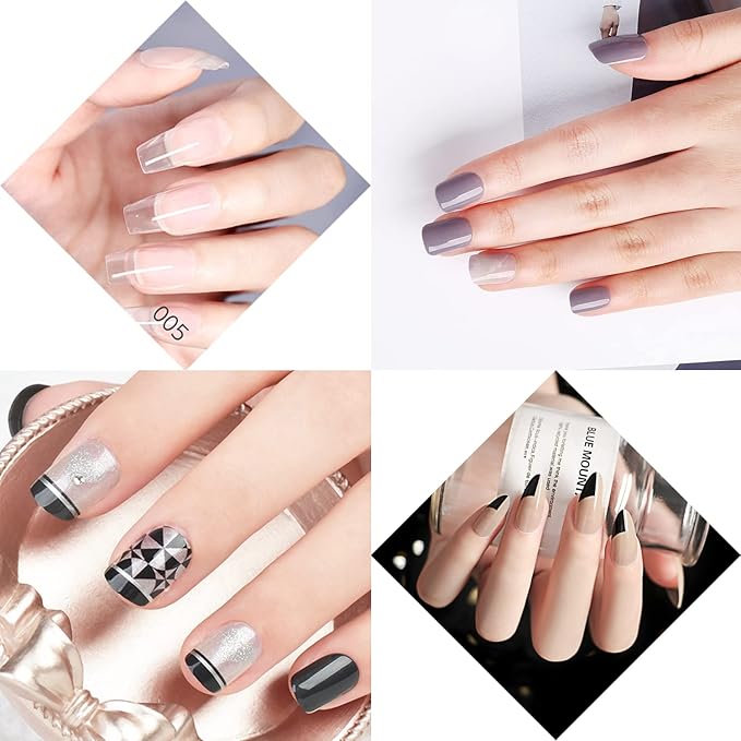 2Pcs Oval & Flat UV Gel Nail Brush Set Rhinestone Handle Professional Nail Art Design Brushes Multi-colored Size 8