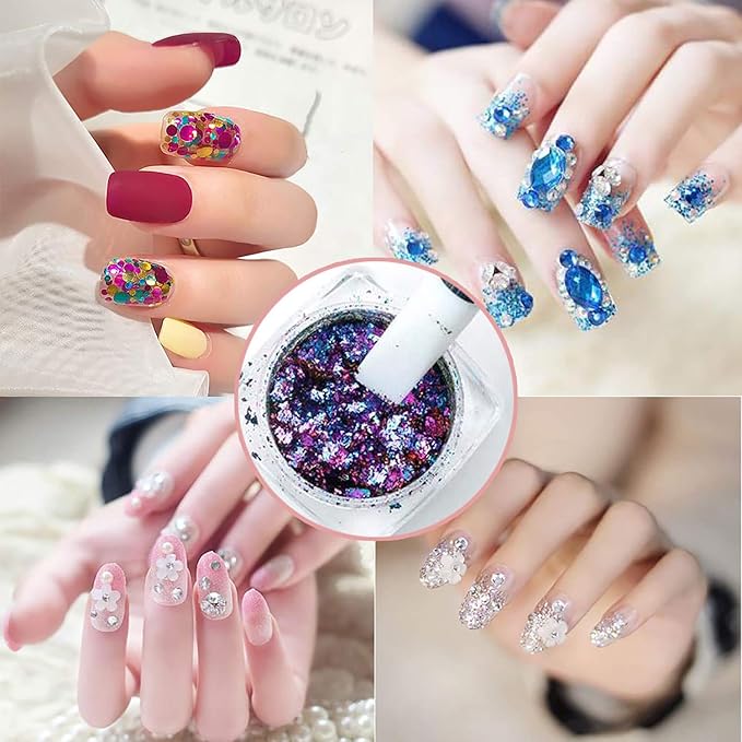 SILPECWEE 10 Pieces Dual Tipped Silicone Nail Tools Nail Art Sculpture Pen Rhinestone Nail Polish Carving Pen Acrylic Nail Brush Nail Art Brushes Nail Painting Kit for Salon DIY