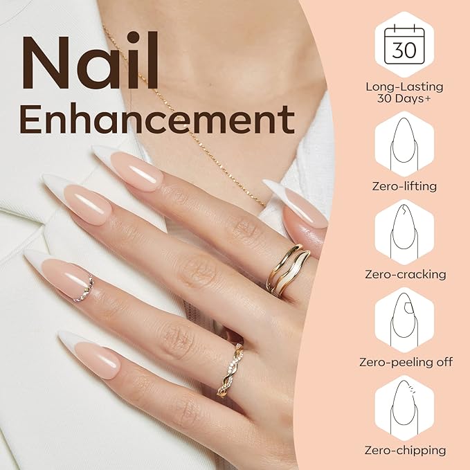 modelones Builder Nail Gel Polish Set, Base Colors 8-in-One Jelly Caramel Brown Latte Clear Builder Nail Gel for Nails Strengthener Hard Extension Rubber Lamp Cured 6 Colors