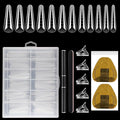 LIONVISON Poly Gel Nail Forms: 120Pcs Coffin Shape Nail Forms for Builder Gel Reusable - 12 Sizes Extension Acrylic Nail Molds Sets - False Nail Tips for Manicure Nail Art Design Salon DIY -StilettoB