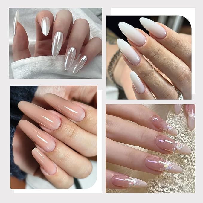 Sandwich Dual Nail Forms for Builder Gel, 180PCS Nail Forms with Brush Pen File Polygel Extension Tools Kit Top & Bottom Dual Form System Guide Lines Tips Professional Manicure Supply (Almond)