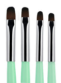 Beaute Galleria - 4pcs Acrylic UV Gel PolyGel Nail Art Brush Set (Size 6, 8, 10, 14), Nail Tips Builder Painting Pen Clean-Up Brush, Wooden Handle with Nylon Hair