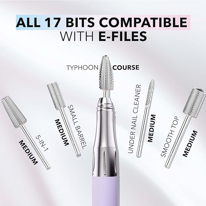 Kiara Sky Large Smooth Top Medium Universal Nail Drill Bit for E-file | with Safety Edge for Cuticle and Nails Care | Non-Coated