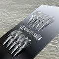 10 PCS Handmade Press on Nails Long Transparent Handmade Fake Nail with Unique Dragon Claw Design Luxury Handmade False Nails Full Cover Reusable Acrylic Glue on Nail for Women Girls (S)